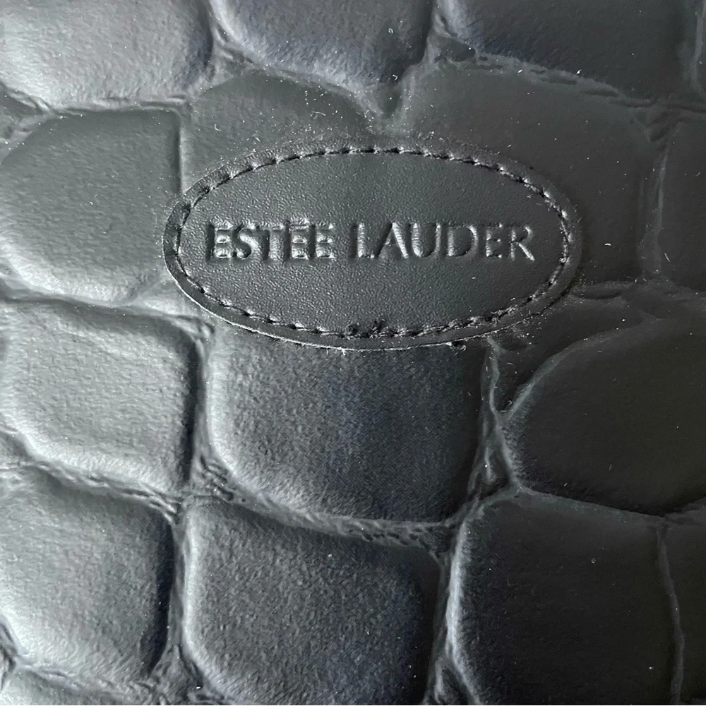 Vintage Estee Lauder Black Cosmetic Bag‎